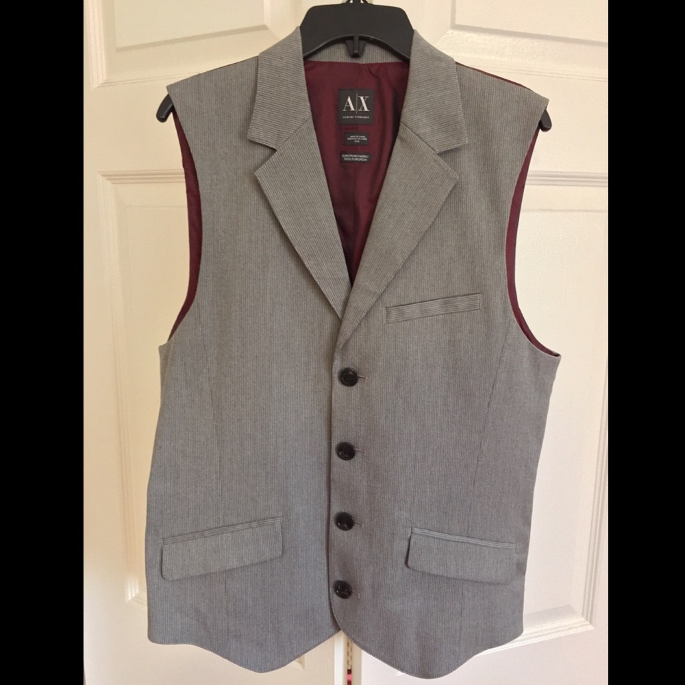 A|X Photographer Vest Gray/Burgundy MED
